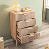 FUROKOY Sideboard Kommode Küchenschrank, Holzbeine (Buffetschrank Hoher Seitenschrank mit 4 Stauraum Schubladen), für Schlafzimmer, Wohnzimmer, Flur, 60 x 34 x 91 cm Bild 3