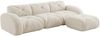 3-Sitzer Sofa 281×171×76 cm aus Chenille rahmenlos modular mit Hockern, weiß Bild 5