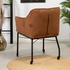 Bronx71 Esszimmerstuhl Mace Cord mit Rollen cognac Bild 3
