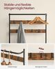 Vasagle Kleiderständer, Garderobe, Garderobenständer, Kleiderstange mit 9 abnehmbaren Haken, Sitzbank, Industrie-Design, für Flur, Schlafzimmer, vintagebraun-schwarz von Songmics HSRDE421 Bild 5
