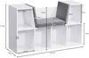 Kadima Design Schuhregal mit Sitzbank, weißer Korpus, graue Polsterung, 6 Fächer. 102x30x62 cm Bild 4