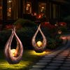 2er Set LED Solarleuchte, bronze, Glaskugel, H 50 cm Bild 3