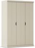 rauch Frieda, Kleiderschrank im Landhausstil, 3-türig, mit 2 Kleiderstangen und 2 Einlegeböden, Farbe Beige, BxHxT 136x203x56cm Bild 3