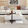 Couchtisch 78x78x36 cm mit 4 Schubladen und Ablagefach – Hochglanz in Weiß und Schwarz Bild 5