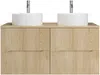 Vente-unique - ORISO Waschbeckenmöbel Holz, Platte Beige - B 46 cm x H 57 cm x L 120 cm Bild 2