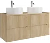 Vente-unique - ORISO Waschbeckenmöbel Holz, Platte Beige - B 46 cm x H 57 cm x L 120 cm Bild 3