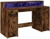 vidaXL LED-Schreibtisch Räuchereiche 140x55x91 cm Holzwerkstoff 3309424 Bild 5