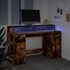 vidaXL LED-Schreibtisch Räuchereiche 140x55x91 cm Holzwerkstoff 3309424 Bild 4