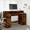 vidaXL LED-Schreibtisch Räuchereiche 140x55x91 cm Holzwerkstoff 3309424 Bild 3