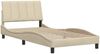 Einzelbettgestell Design für Erwachsene ohne Matratze Creme 100x200 cm Stoff d4242e Bild 4