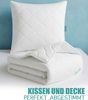 KNERST Bettdecke + Kopfkissen 135x200cm mit Kopfkissen 80x80cm, 100% Polyester, allergikerfreundlich, Füllung: 100% Poliester, bis zu 90°C waschbar, trocknergeeignet, hypoallergene Füllung Bild 2