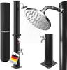 STEELSØN 'Velion' Solardusche 20 Liter, schwarz, warmes Wasser bis 60°C, Gartendusche mit schwankendem Regenduschkopf und Wasserhahn, Outdoor Dusche inkl. Schutzhaube Bild 1