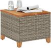 vidaXL Gartentisch Grau 45x45x37 cm Poly Rattan Akazienholz 366326 Bild 4