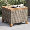vidaXL Gartentisch Grau 45x45x37 cm Poly Rattan Akazienholz 366326 Bild 3