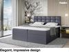 MEBLINI Boxspringbett TAPO 2 120x200 cm mit Bettkasten - H3/Dunkelgrau Kunstleder Polsterbett - Doppelbett mit Topper & Taschenfederkern-Matratze Bild 2