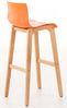 Barhocker 2er Set DELHI - Orange, Holz Barhocker mit Lehne Barstuhl Tresenhocker Tresenstuhl Kneipenhocker Kneipenstuhl Bild 4