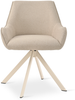 GOEURVANT 1178 Esszimmerstühle 6er-Set, 360° Drehbar, Webstoff - Beige Bild 5
