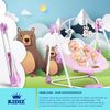KIDIZ® Babywippe Babyschaukel mit 5 Geschwindigkeitseinstellungen zusammenklappbarer Baby Wippe Schaukel Babyhochstuhl mit Spielbogen Spielzeugen 5 beruhigende Naturgeräusche neugeborene Pink Bild 5