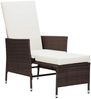 Garten-Liegestuhl, Sonnenliege, Liegestuhl mit Auflagen Poly Rattan Braun Bild 2