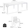 Dmora Tisch- und Stuhlset Cortanze, Indoor-Lounge, ausziehbarer rechteckiger Tisch mit 4 Stühlen mit Armlehnen, Made in Italy, Weiß Bild 3