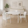 Dmora Tisch- und Stuhlset Cortanze, Indoor-Lounge, ausziehbarer rechteckiger Tisch mit 4 Stühlen mit Armlehnen, Made in Italy, Weiß Bild 2
