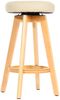 2er-Set Barhocker Navan, Barstuhl Tresenhocker, Holz Kunstleder drehbar ~ creme, helle Beine Bild 5