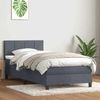 vidaXL Boxspringbett mit Matratze & LED Dunkelgrau 80x220 cm Samt 3316906 Bild 4