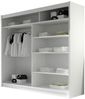 Kleiderschrank London XI, ohne Beleuchtung, Farbe: Schwarz / Schwarz + Weiß Lacobel Bild 3