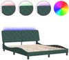 vidaXL Bettgestell mit LED ohne Matratze Dunkelgrün 160x200 cm Samt 3213864 Bild 2