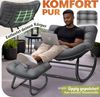 ELONEO Schaukelstuhl Outdoor XXL, ergonomischer Schaukelsessel mit Premium Sitzpolster für drinnen & draußen, Balkonsessel, wetterfester Loungesessel Outdoor, rutschfest, bis 120kg, Grau, mit Hocker Bild 3