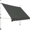 350cm Breit Klemmmarkise ohne Bohren UV-beständige Balkonmarkise Höhenverstellbare Markise Grau Bild 3