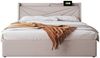 Flieks Polsterbett, Massivholz Stauraumbett mit USB/Typ-C Ladeanschluss 140x200cm Leinen Bild 1