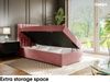MEBLINI Boxspringbett DALIA 90x200 cm mit Bettkasten - H3/Rosa Samt Gepolstert Einzelbett mit Topper & Taschenfederkern-Matratze - 90x200 Rechts Bild 5