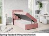 MEBLINI Boxspringbett DALIA 90x200 cm mit Bettkasten - H3/Rosa Samt Gepolstert Einzelbett mit Topper & Taschenfederkern-Matratze - 90x200 Rechts Bild 3