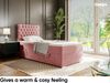 MEBLINI Boxspringbett DALIA 90x200 cm mit Bettkasten - H3/Rosa Samt Gepolstert Einzelbett mit Topper & Taschenfederkern-Matratze - 90x200 Rechts Bild 4