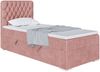 MEBLINI Boxspringbett DALIA 90x200 cm mit Bettkasten - H3/Rosa Samt Gepolstert Einzelbett mit Topper & Taschenfederkern-Matratze - 90x200 Rechts Bild 1