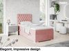 MEBLINI Boxspringbett DALIA 90x200 cm mit Bettkasten - H3/Rosa Samt Gepolstert Einzelbett mit Topper & Taschenfederkern-Matratze - 90x200 Rechts Bild 2