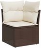 vidaXL 11-tlg. Garten-Sofagarnitur mit Kissen Braun Poly Rattan 3326554 Bild 4