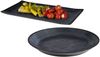 Campinggeschirr, Melamin Geschirr 2-er Servierplatten Set, schwarz mit Dekor Bild 2