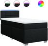 Boxspringbett mit Matratze, Stoff, Viereckige, grauer Fuß, Schwarz, 90x200 cm, true Bild 2