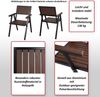 2er-Set Gartenstuhl HWC-J95, Balkonstuhl Stuhl, Outdoor-Beschichtung, Aluminium Holzoptik ~ Gestell champagner, grau Bild 2