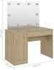 vidaXL Schminktisch mit LED-Lichterkette, MDF eiche, 110 x 55 x 145 cm Bild 2