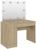 vidaXL Schminktisch mit LED-Lichterkette, MDF eiche, 110 x 55 x 145 cm Bild 4