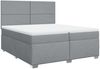 vidaXL Boxspringbett mit Matratze Hellgrau 200x200 cm Stoff 3292888 Bild 3