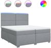 vidaXL Boxspringbett mit Matratze Hellgrau 200x200 cm Stoff 3292888 Bild 2