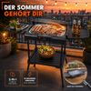 Sommertal BBQ231 Elektrogrill | Balkongrill | 2200W | Camping Grill | 2in1 Tischgrill mit Standfuß | Stufenloser Temperaturregler | Ablagefläche Bild 2
