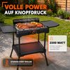 Sommertal BBQ231 Elektrogrill | Balkongrill | 2200W | Camping Grill | 2in1 Tischgrill mit Standfuß | Stufenloser Temperaturregler | Ablagefläche Bild 3