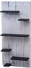 Wandregal HWC-C65, Wandpaneel Holzregal Regal, 6 Ebenen 110x50x14cm Massivholz Vintage ~ weiß/dunkelgrau shabby Bild 5