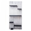Wandregal HWC-C65, Wandpaneel Holzregal Regal, 6 Ebenen 110x50x14cm Massivholz Vintage ~ weiß/dunkelgrau shabby Bild 2