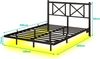 Flieks Doppelbett 120x200cm mit Kopfteil, Schwebebett mit LED-Beleuchtung & Ladestation, Schwarz Bild 4